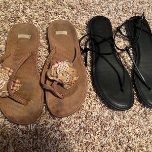 Women's Sandals: LOFT Size 10.5 & Abercrombie Size 10